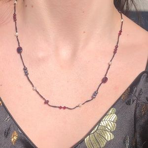 Garnet and pearl necklace